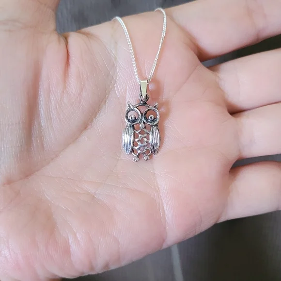 Bonny Jewelry Silver🤍 Owl🦉 Pendant Necklace - NIB - Picture 16 of 16